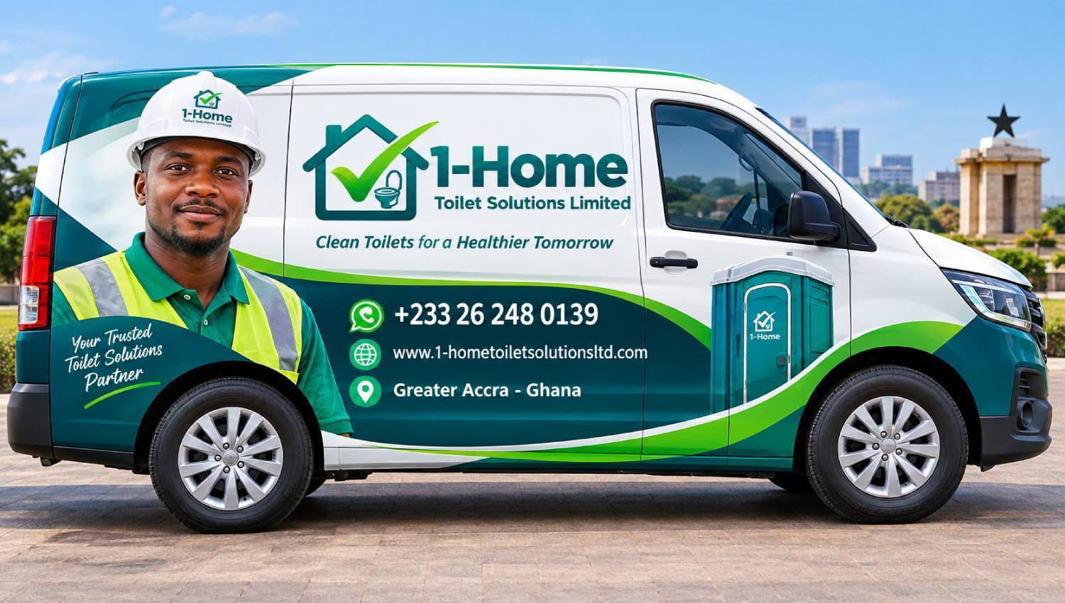 1-Home Toilet Solutions branded vehicle