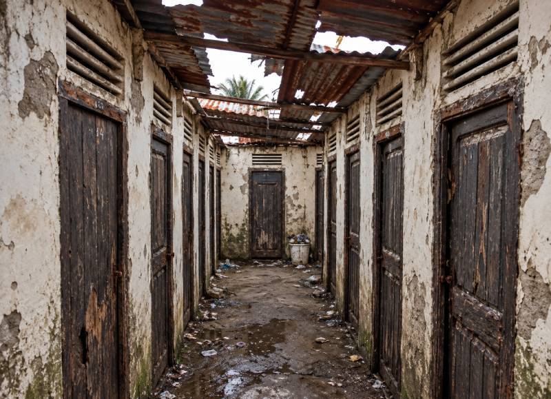 Before conversion - old pit latrine